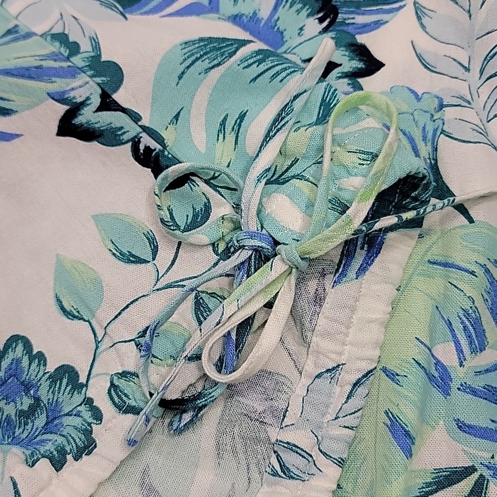 NVLT NWT TROPICAL FLORAL SLEEVELESS LINEN BLEND TOP SZ LARGE - Picture 9 of 13